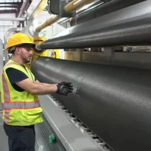 Geomembrane is produced at the SKAPS manufacturing plant