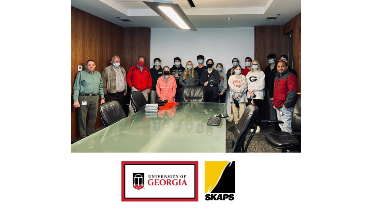 PROFESSOR HAWKINS AND UGA FRESHMAN SEMINAR STUDENTS VISIT SKAPS INDUSTRIES